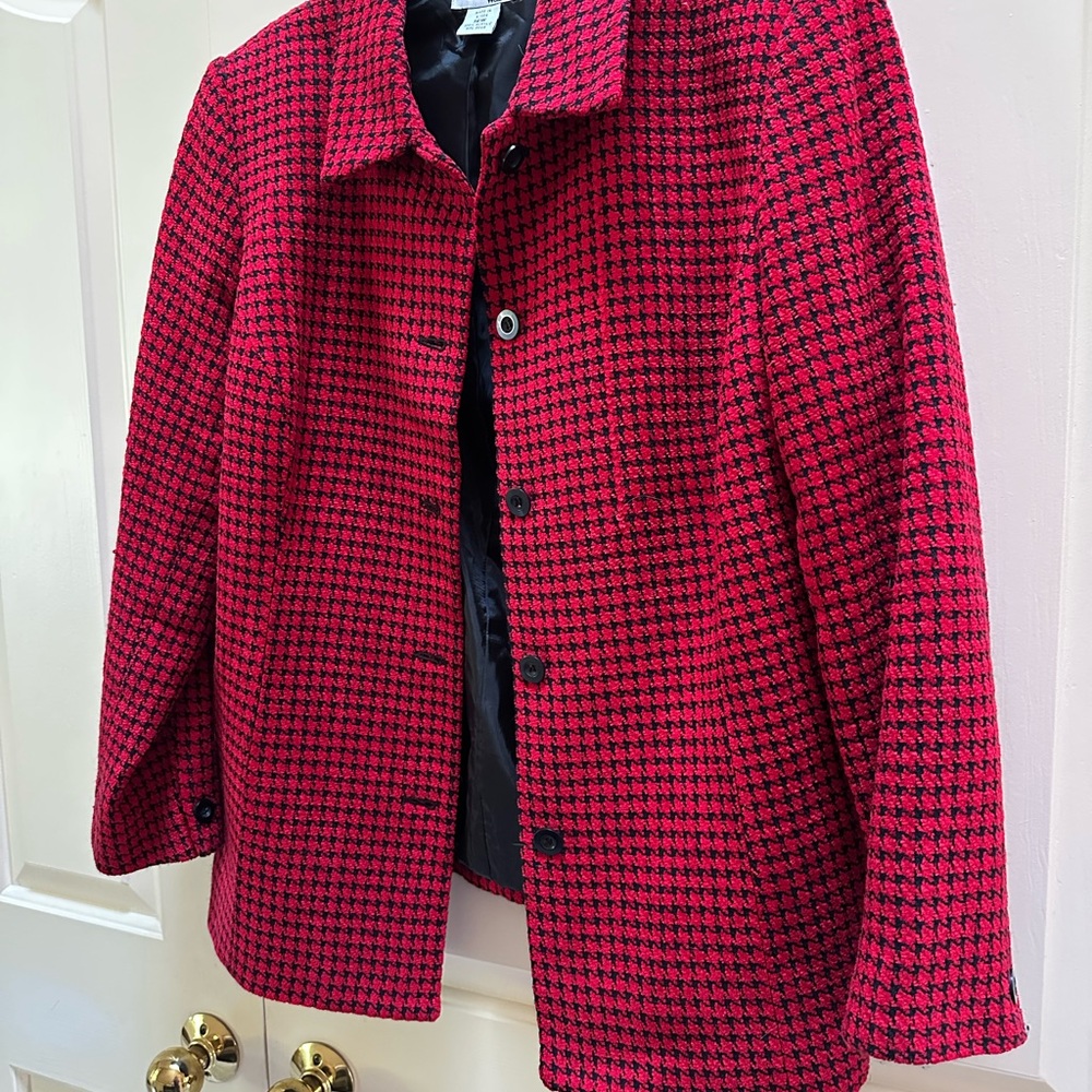 Women's Red Houndstooth Jacket